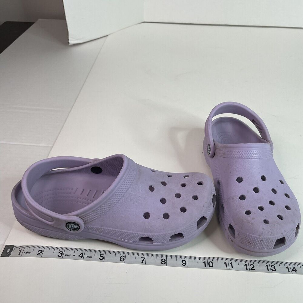 Crocs Womens Clogs Size 9, Light Purple/Lavender, Classic Slip On, Mens 7 - Picture 9 of 10